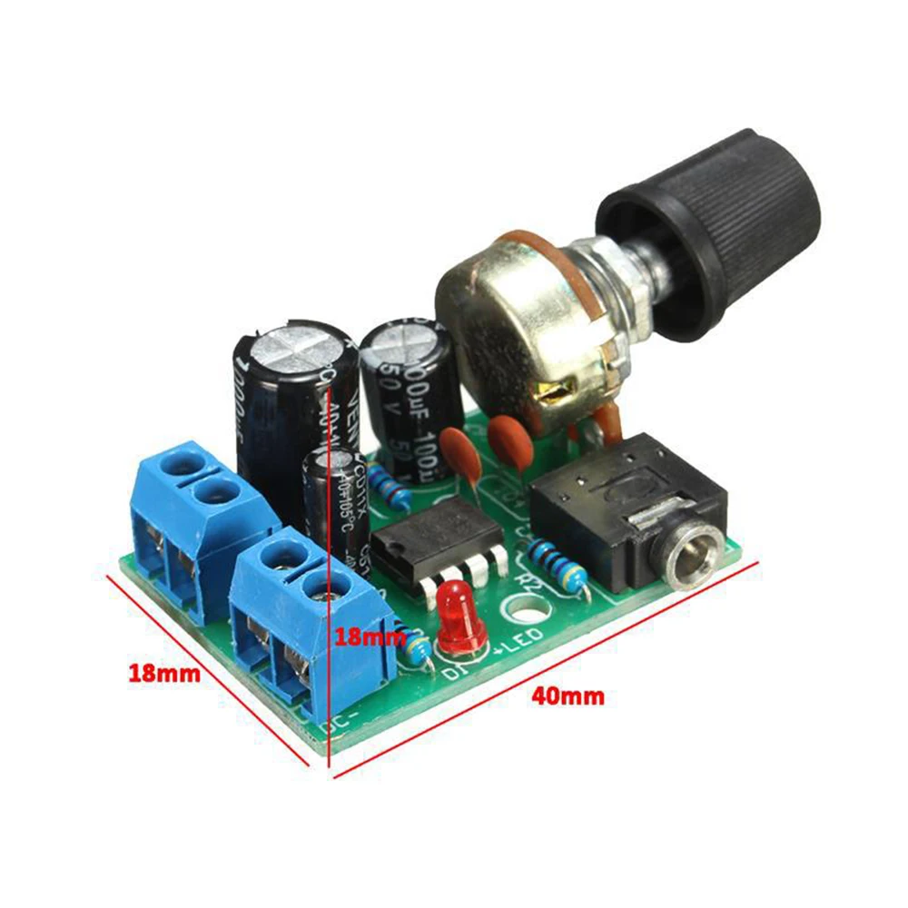 5v Mini 3.5mm Jack Module AMP New LM386 Audio HIFI Power Amplifier Board DC 3V~12V | Электроника