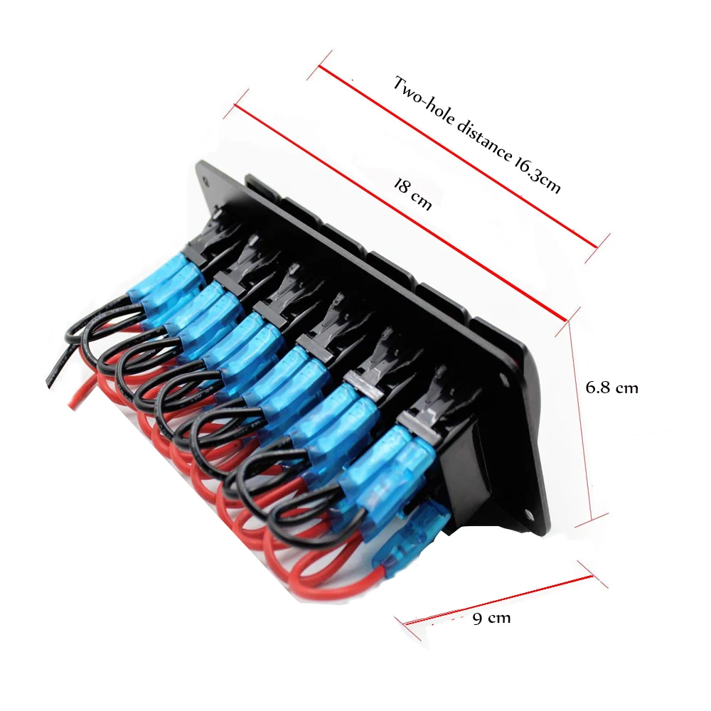 6 банды тумблер Панель 12 ~ 24 v с двойной светодиодной подсветкой морской лодка