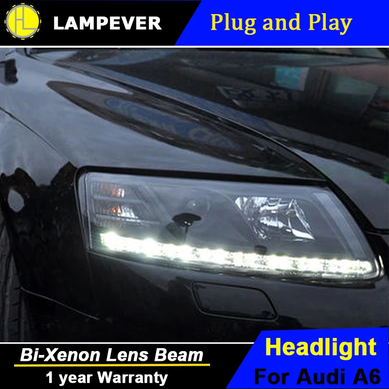 Lampever Стайлинг для A6 C5 фары 2005-2008 светодиодный ные DRL линзы двойной луч H7 HID