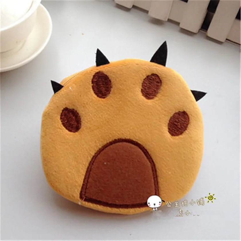 Мультяшные Кошельки для монет Дамский плюшевый Кошелек с когтями медведя