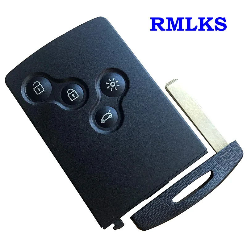 

New 4 Button Auto Smart Car Key Shell Case for Renault Laguna Koleos Remote Smart Key Card with Insert Small Uncut Blank Blade