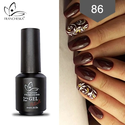 Francheska 086 Верхнее пальто franceska gellak nagels spulletjes базовое пальто Впитывающее гель лак для ногтей Полупостоянный Smalto per unghie - Цвет: Francheska 086