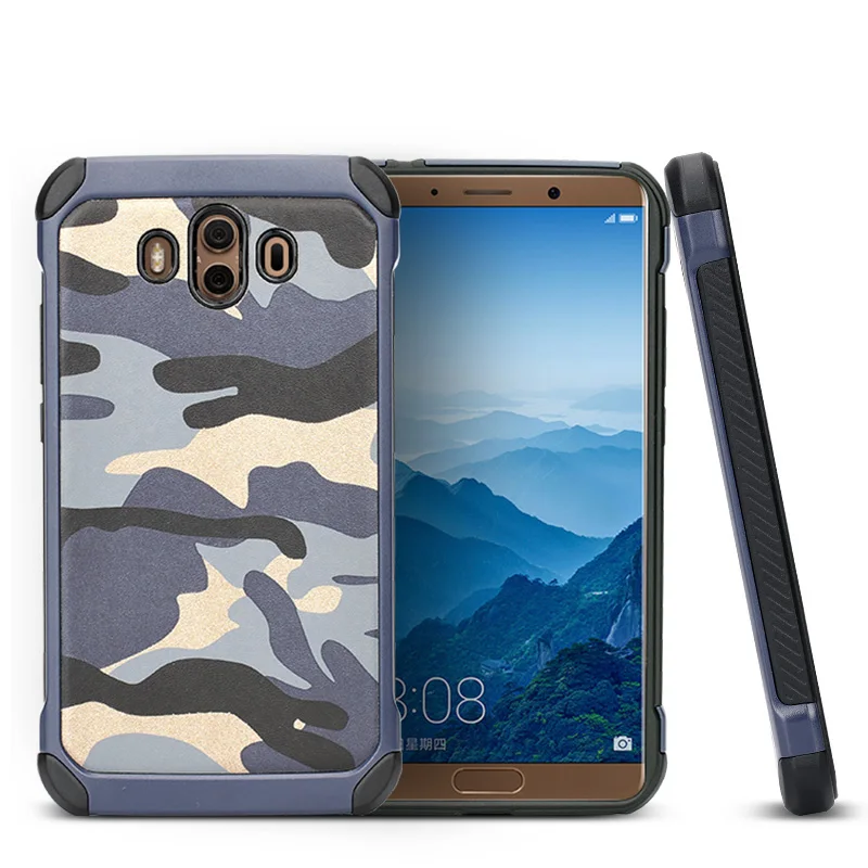 Защитный камуфляжный чехол для Huawei Mate 10 Pro Mate9 mate8 PC + TPU 2 в 1 Мягкий Силиконовый