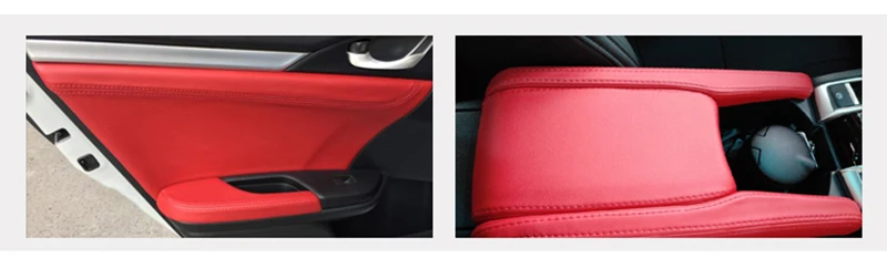 Для Honda 10th Civic интерьер PU покрытие автомобиля двери панель подлокотник центральная консоль крышка отделка защиты стайлинга автомобилей стикеры