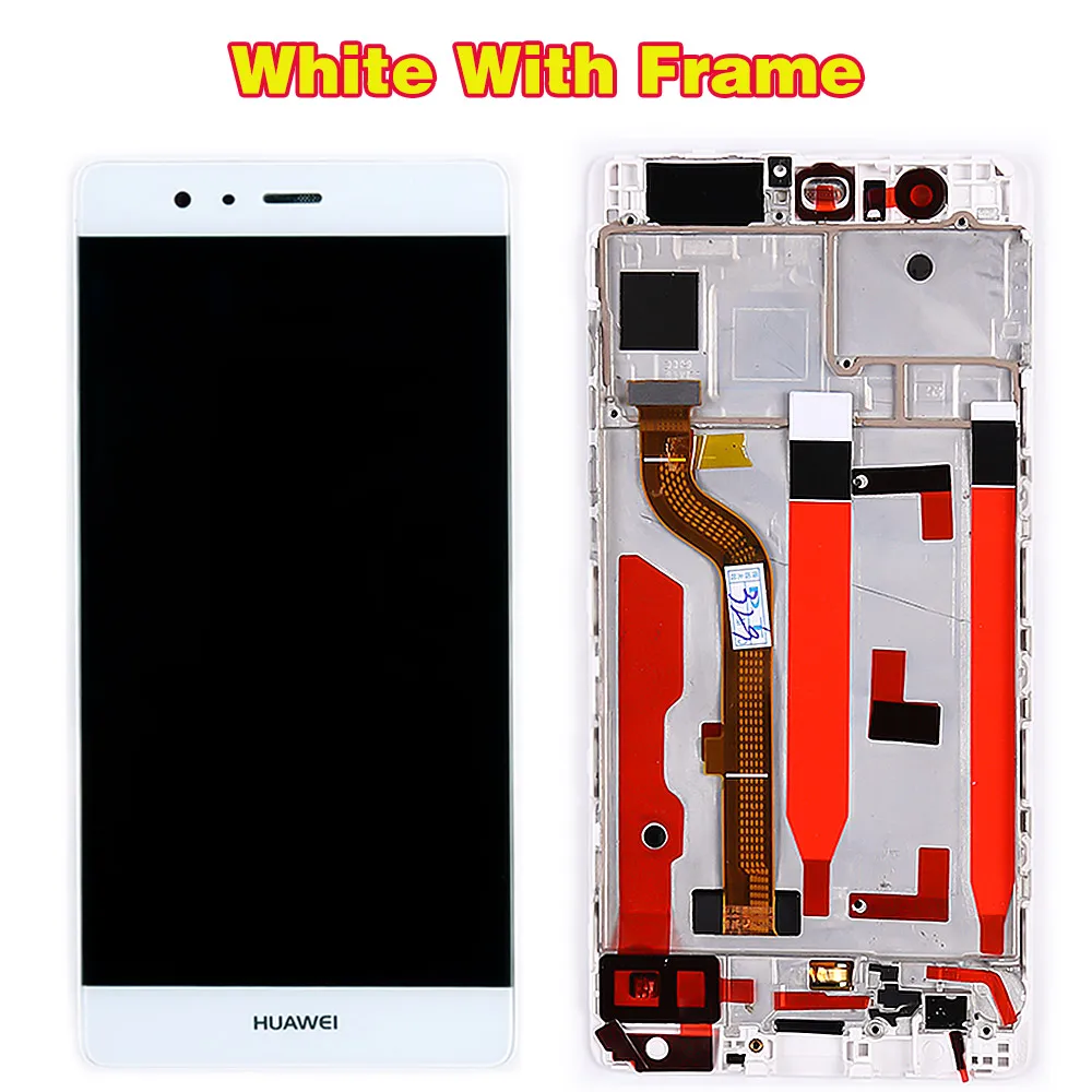 Huawei P9 5,2 дюймов ЖК-дисплей huawei P9 EVA-L09 EVA-L19 дигитайзер Сенсорная стеклянная панель в сборе 1920*1080 с бесплатными инструментами - Цвет: White with frame