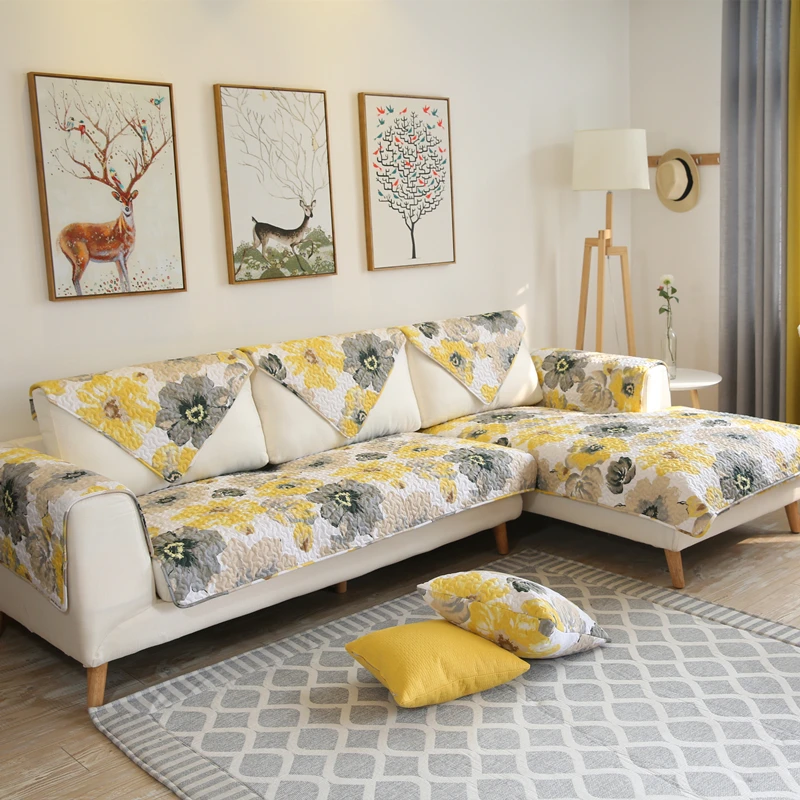 1 шт. декоративный нескользящий чехол для дивана с рисунком цветов|Чехлы диванов|