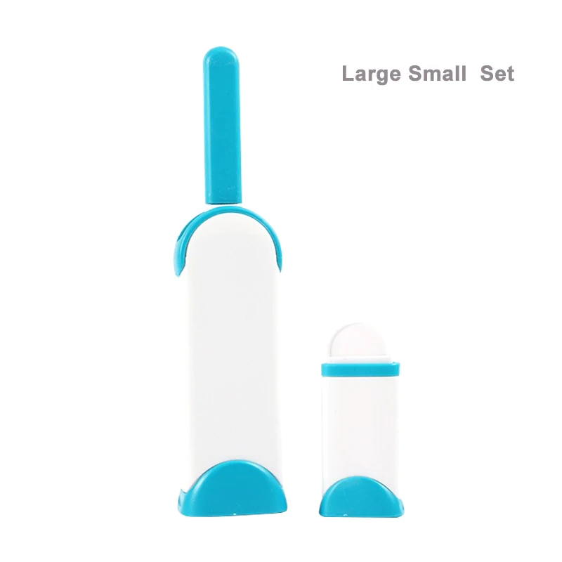 Blue Set Щетка для удаления шерсти домашних животных, расчески для собак, кошек, щетка для шерсти, двусторонняя щетка для домашнего дивана, одежды, щетка для чистки ворса, самоочищающаяся основа - Цвет: Blue Set