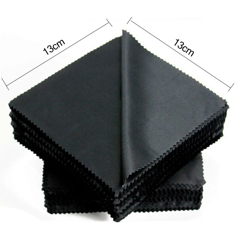 Салфетка для очистки очков, черная микрофибра, 20 шт./лот, 13*13 см
