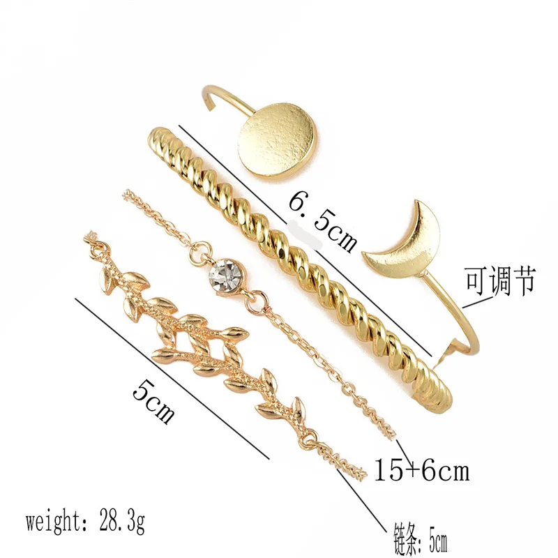4 шт./набор женский браслет в стиле бохо с кристаллами|Браслеты шармами| |