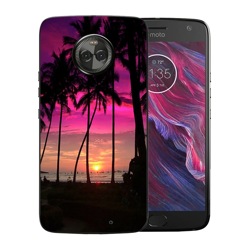 Для Motorola Moto X4 чехол мягкий TPU для XT1900 задняя крышка с узором Marb прозрачный тонкий