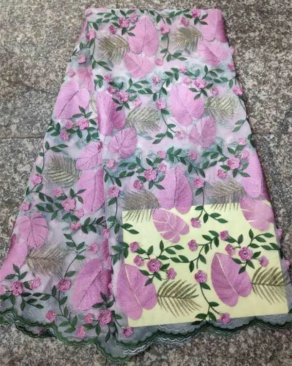 Unique Style french lace fabric with african tulle 5yards nigerian fabrics 2019 wedding hd41 | Дом и сад