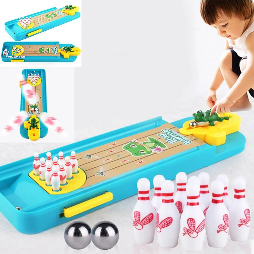 multicolor Children Mini Desktop Frog Bowling Toy Kits Multicolor Indoor Education Over 3 Years Old Table Game - Цвет: multicolor