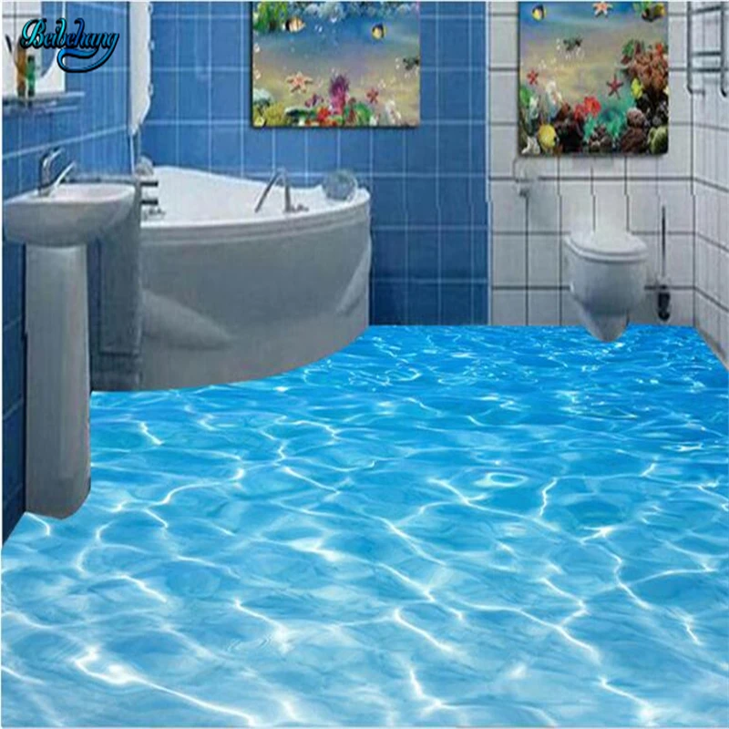 Большой заказ обои на настенные фрески Морская Вода рябь 3D пол живопись Ванная