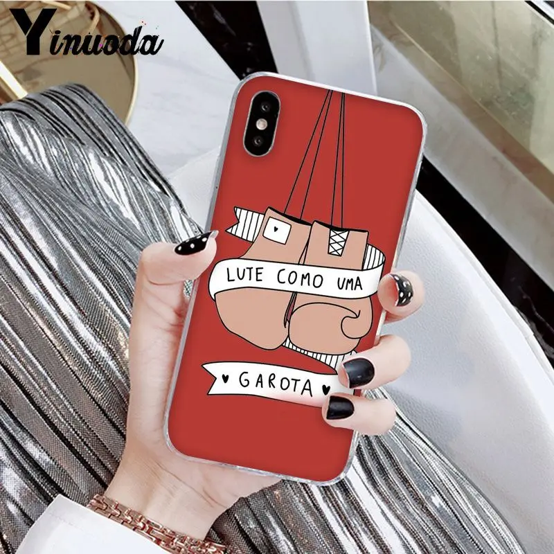 Yinuoda мультфильм Боксерские перчатки для девочек новое поступление Прозрачный чехол для iPhone X XS MAX 6 6S 7 7plus 8 8Plus 5 5S XR - Цвет: A12