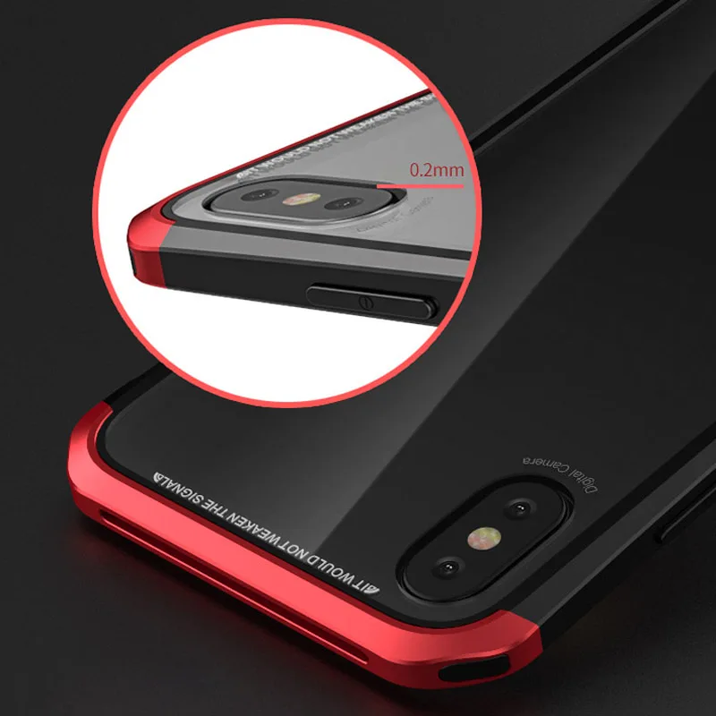 Роскошный прозрачный чехол для телефона Apple iPhone X бампер 7 8 Plus стеклянная задняя
