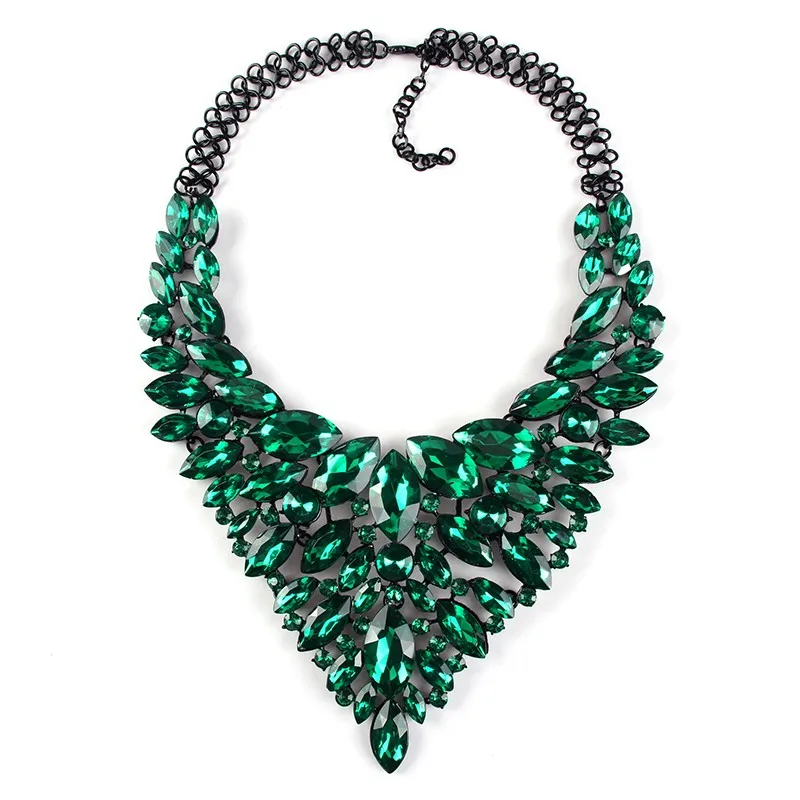 Женское Ожерелье с кристаллами роскошное свадебное ожерелье V образной формы