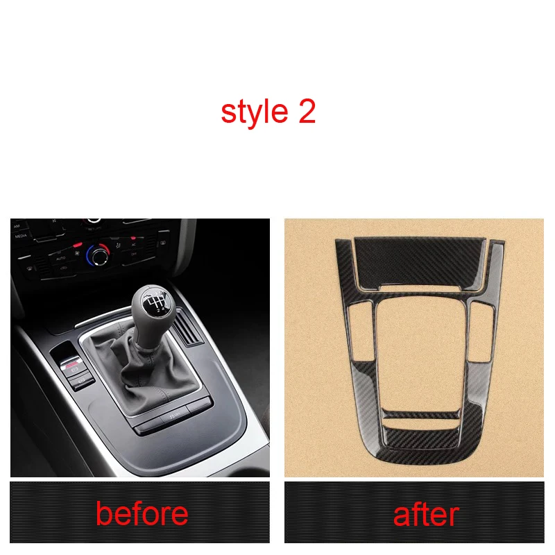 

For Audi A4L 2009-2016 Real Carbon Fiber Car Interior Gear Shift Knob Frame Cover Trim Moldings Car Styling Accessories