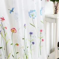 american embroidered sheer curtains for bedroom colorful flowers tulle curtains for living room the kitchen window curtain yarn
