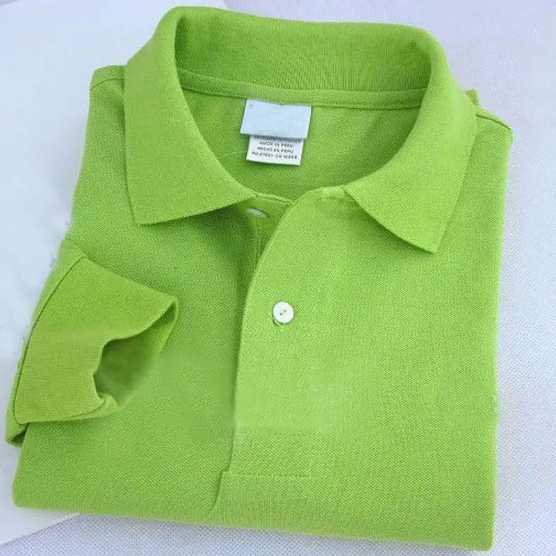 Green 02 Хлопок, высокое качество, летние футболки, мужские поло с длинными рукавами, рубашки XS-4XL, повседневные мужские поло с лацканами, рубашки, модные мужские топы - Цвет: Green 02
