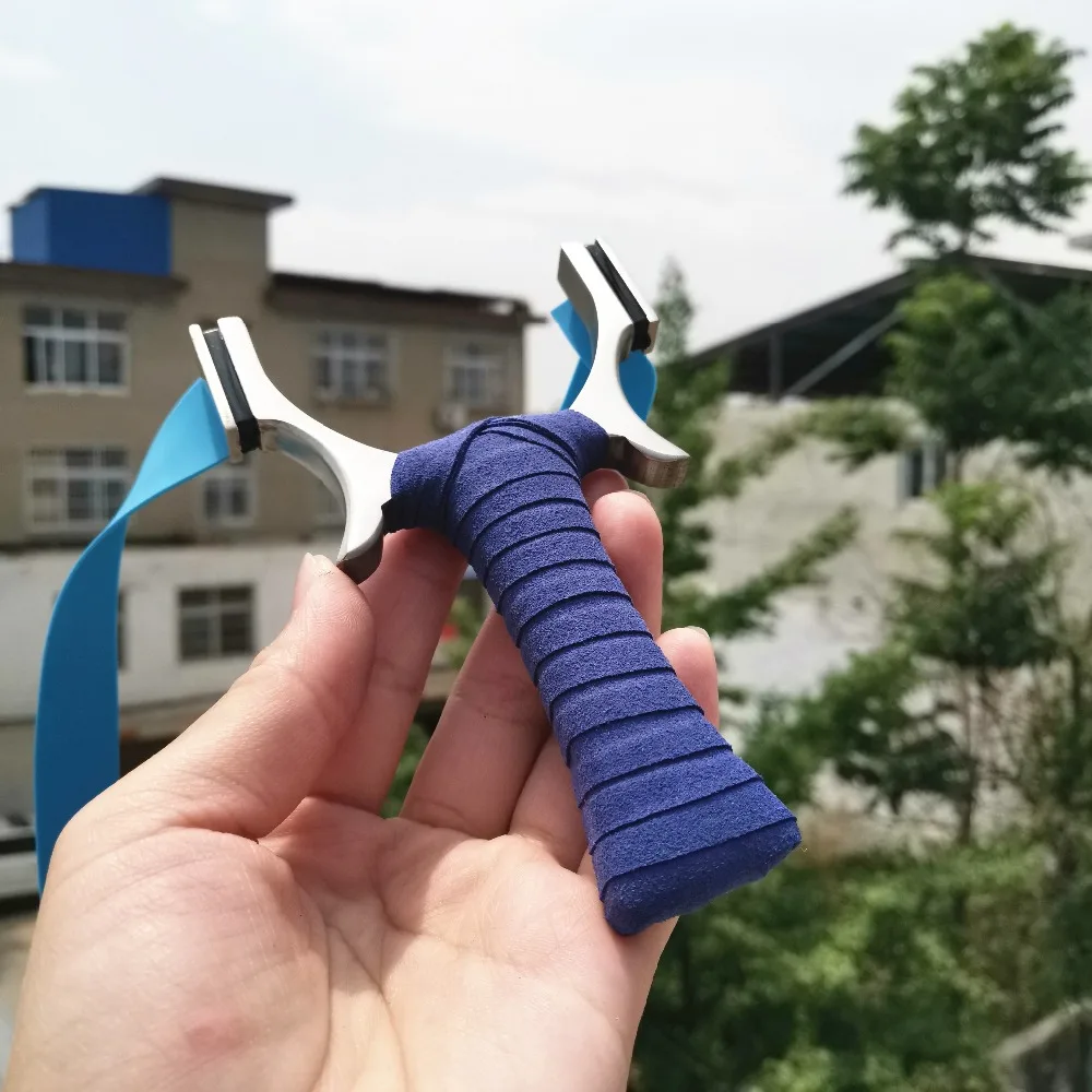 Точность Рогатка для охоты стрельбой нержавеющая сталь плоская c резиновой