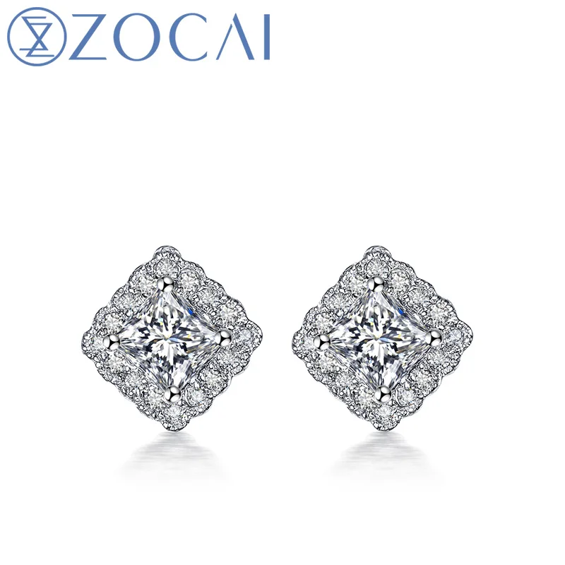 Серьги ZOCAI серьги в виде звездного неба 18 К белое золото 0 44 карат