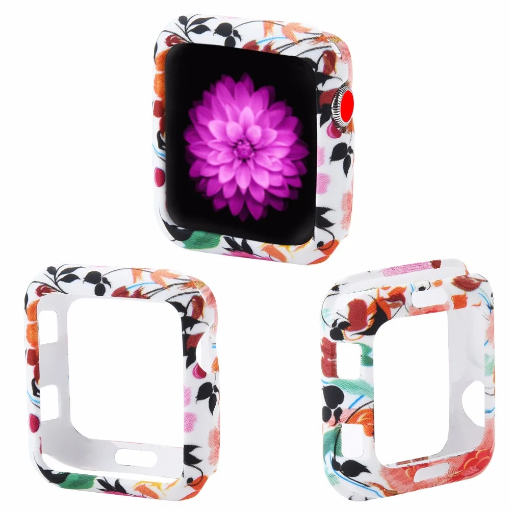 Мягкий и тонкий чехол Bemorcabo из ТПУ с принтом для Apple Watch 38 мм 42 мм для iwatch TPU Защитный чехол для Apple Watch 1 2 3