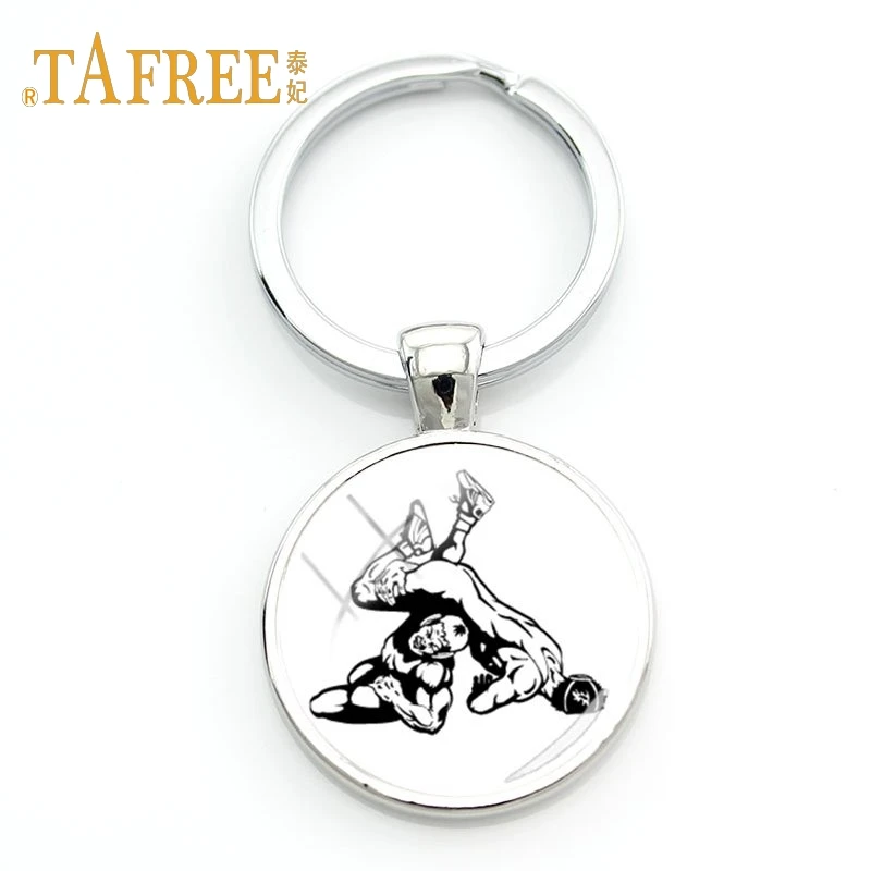 WR12 Tafree, модные брелки для борьбы, студенческий подарок, винтажный стиль, стеклянный круглый кулон, брелок, кольцо, держатель, ювелирные изделия, WR09 - Color: WR12