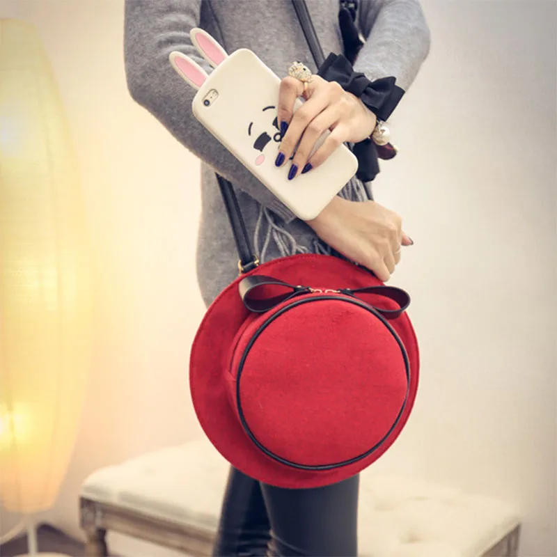 Новые Моды для Женщин Круглый Фланели Hat Личности Плеча Сумку Crossbody Сумки
