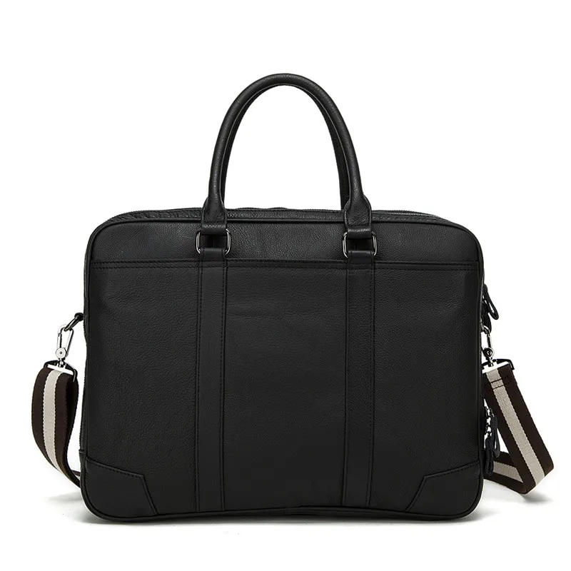 

Nesitu A4 Black Genuine Leather Office 14'' Laptop Men Briefcase Portfolio Real Skin Business Shoulder Messenger Bags M9879