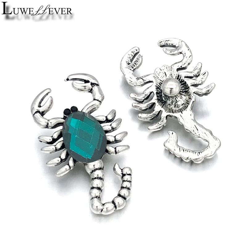 

Hot Scorpion Component w073 Crystal 18mm 30mm Metal Snap Button For Bracelet Interchangeable Jewelry Women Accessorie Findings