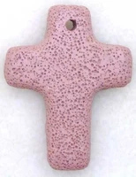 big 50mm bright pink lava stone cross pendant pen46 wholesaleretail free shipping