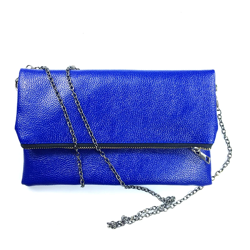 blue-chains black Модная дизайнерская женская сумка-конверт на цепочке из искусственной кожи через плечо сумка-мессенджер для девушек дорожная сумка складная однотонная черная - Цвет: blue-chains black