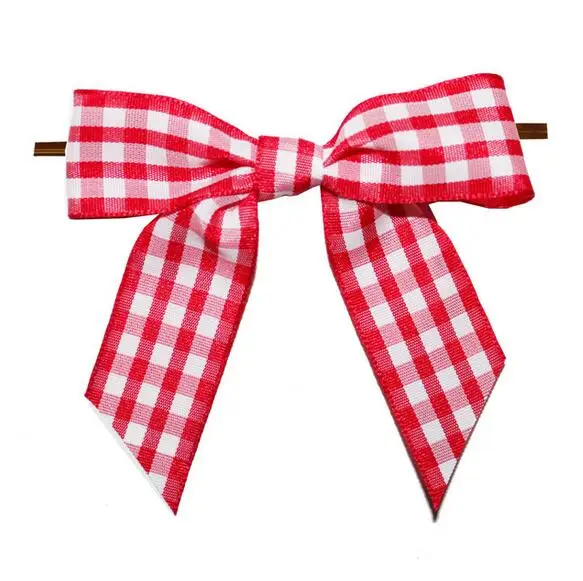 

Plaid Pre Tied Ribbon Bows Decoration Ribbon for Bow Ties Free Shipping