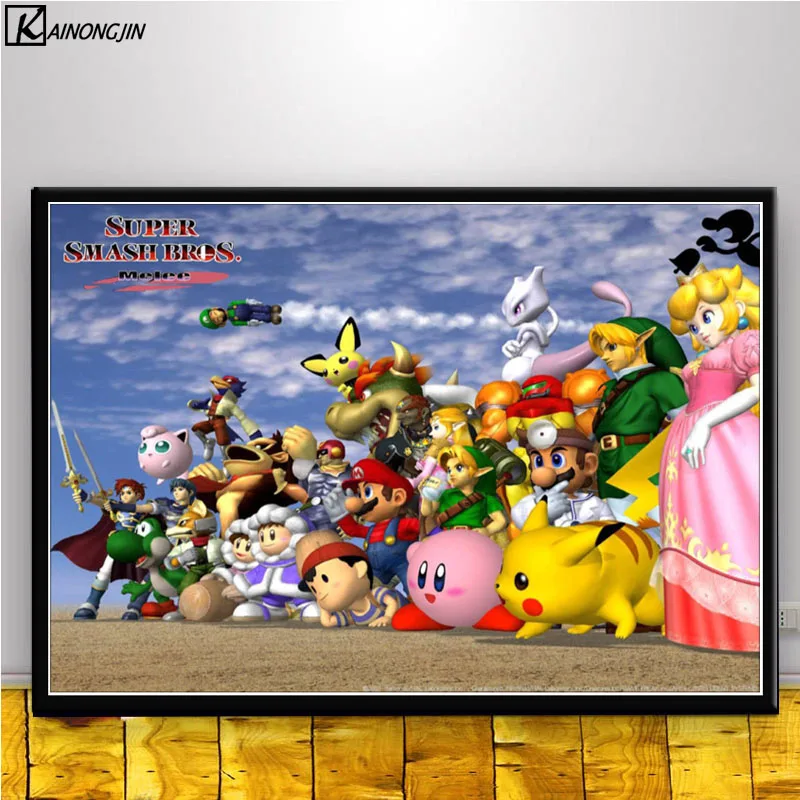 011 Постеры и принты Super Smash Bros Ultimate Аниме Арт плакат Настенная картина холст живопись украшение дома комнаты - Цвет: 011