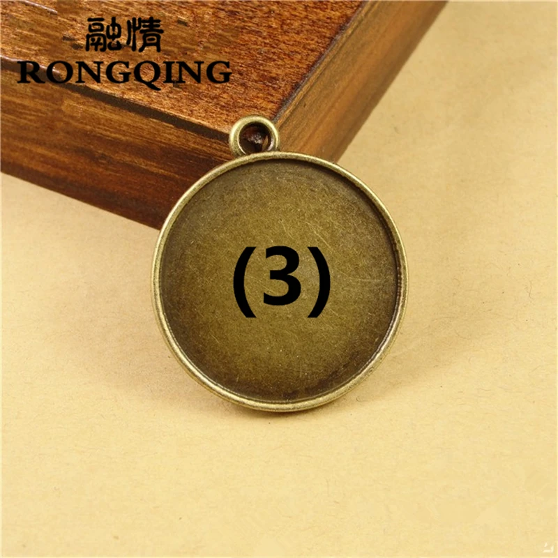 RONGQING 25mm 40pcs/lot 3 colors Circular Retro Tray DIY Accessories Wholesale Craft | Украшения и аксессуары