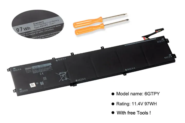 KingSener Новинка 11,4 V 97WH 6GTPY Аккумулятор для ноутбука DELL Precision 5520 5530 для DELL XPS 15 9570 9560 серии ноутбуков