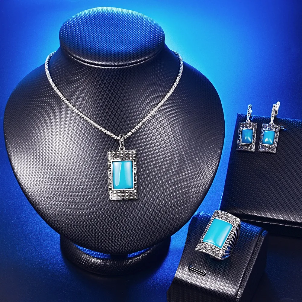 Набор винтажных ювелирных изделий с кристаллами для женщин полный черный горный