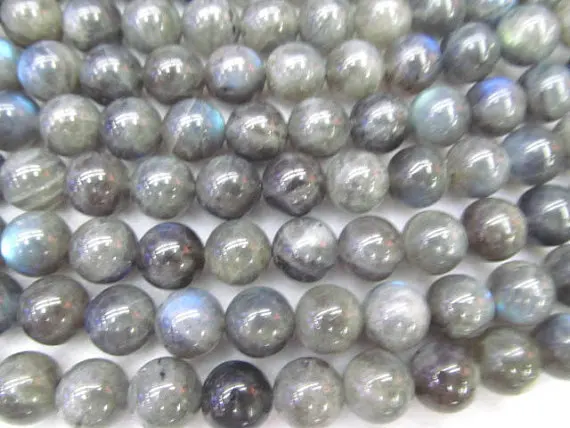 Темный Лабрадорит бусины Кричащие Гладкий Круглый шарик lite Серый лабрадорит