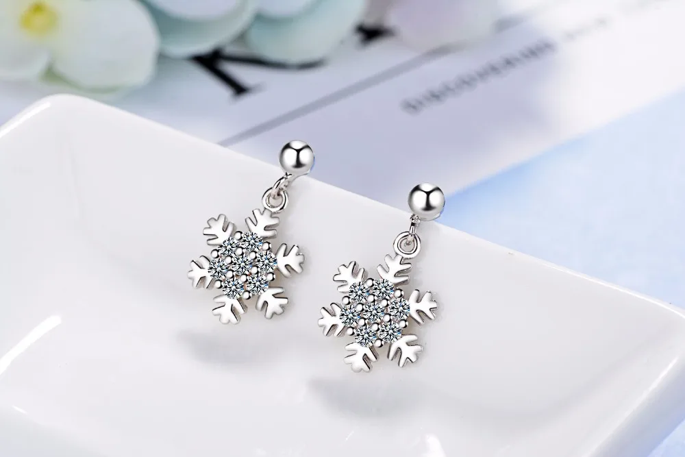 TJP новые модные женские серьги ювелирные изделия в форме снежинки высшего