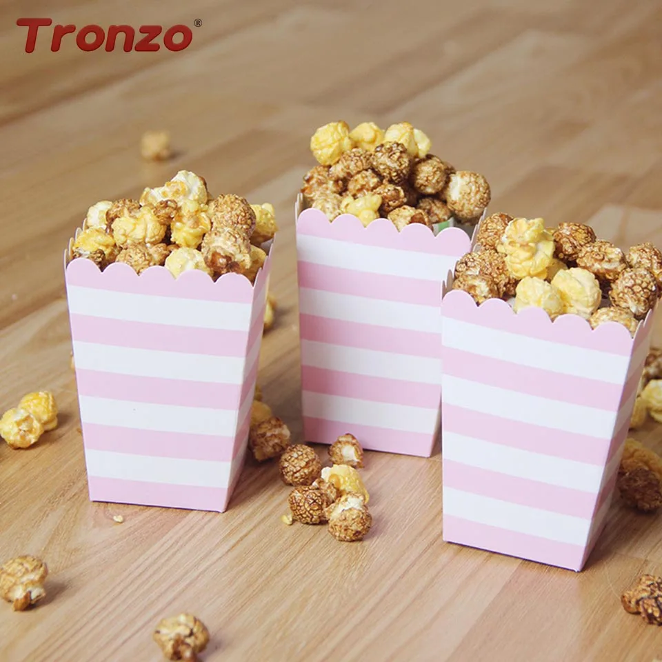 

Tronzo Pink Striped Popcorn Boxes Wedding Favors And Gifts 12pcs Striped Popcorn Boxes Packages Birthday Party Decorations Kids
