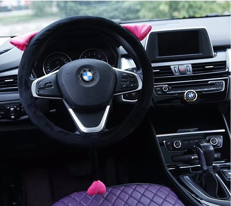 Милый чехол на руль с кошачьими ушками короткий плюш для девочек универсальный