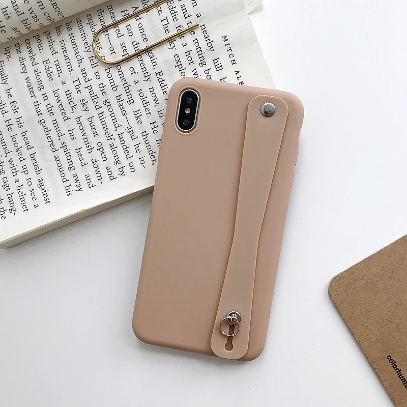 Milk Brown LOVECOM сплошной карамельный цвет ремешок для телефона чехлы для iPhone 11 Pro Max XS Max XR 6 6S 7 8 Plus X Мягкая силиконовая задняя крышка - Цвет: Milk Brown