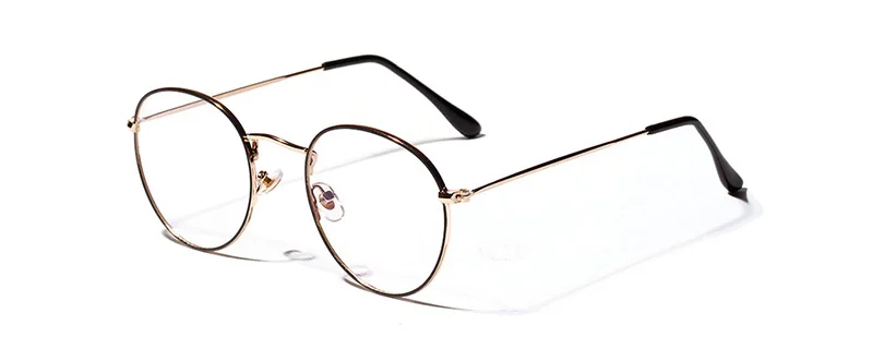 Golden Black Rim SHAUNA классическая женская круглая оправа для очков Ультралегкая металлическая оправа для очков с цветочным рисунком - Цвет оправы: Golden Black Rim