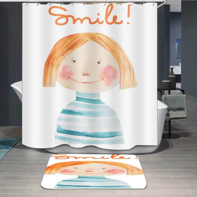 Водонепроницаемая занавеска для душа с принтом цифр Полиэстеровая ткань