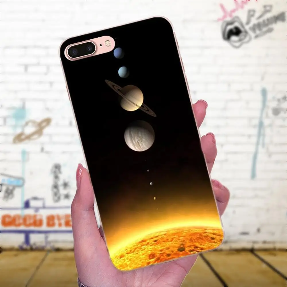 Глянцевая солнечная система Space Planet Stars красивый рисунок TPU для Apple iPhone X XS Max XR 4 4S 5 5C