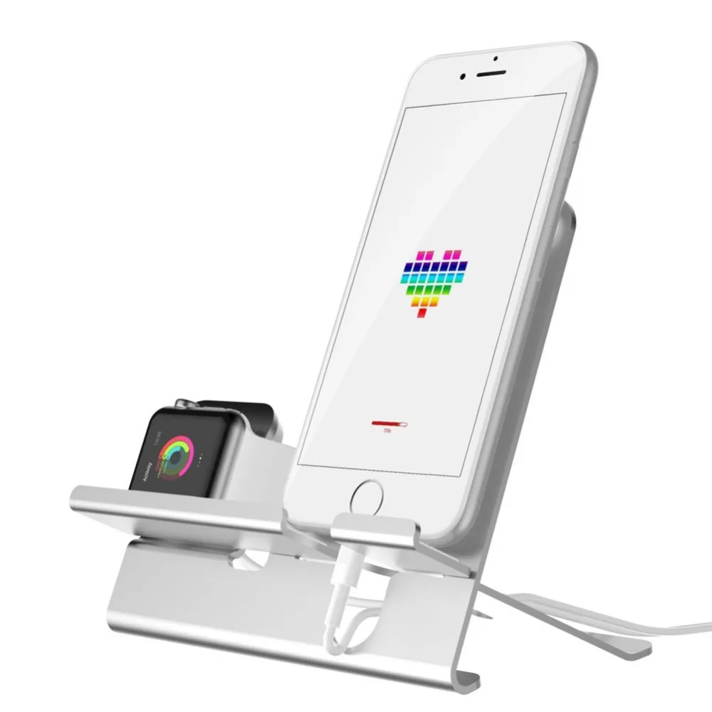 Зарядная док-станция для iPhone x/iPhone 7 Plus/8 для наручных часов Apple Watch Стенд Настольный держатель телефона Поддержка мобильных устройств стол для зарядки телефона держатель для ipad