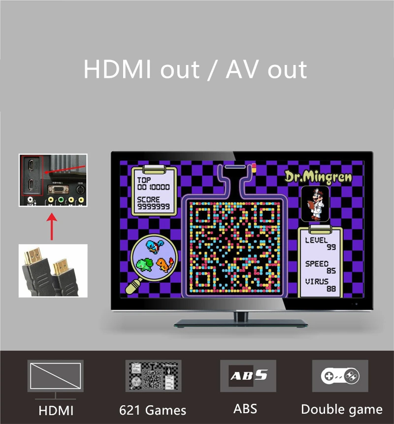 8 бит мини ретро игровая консоль портативный игровой плеер HDMI/AV выход Встроенный