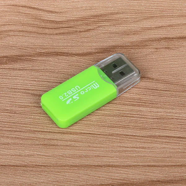FFFAS высокое качество мини USB 2,0 кард-ридер для Micro SD карты TF карта адаптер Plug and Play красочный выбор для планшетного ПК - Цвет: green