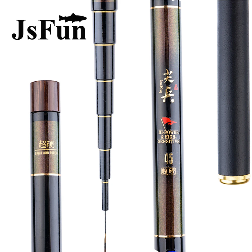 

JSFUN Super Hard Hand Fishing Rod Carbon Fiber Stream Fishing Rod 3.6/4.5/5.4/6.3/7.2m Lake Carp Fishing Hand Pole fg2000