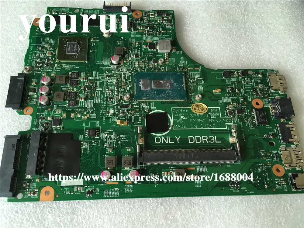Для DELL 3443 3543 материнская плата портативного компьютера с SR23W i7 5500U 0V162V V162V DDR3L ПРБ